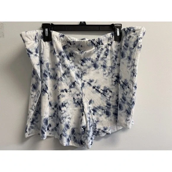 NEW Lucky Brand Women's XXL 3-Pc Pajama Set T-shirt Joggers Shorts Blue Tie Dye - Picture 11 of 14